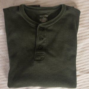 Merona Green Thermal Henley size L